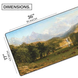 Western Large Gaming Desk Pad - 36" X 17" Duraglyde Fabric Landers-Peak Desk Mats - Non-Slip, Washable, Smooth Glide For Precision Gaming & Work