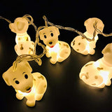 4.9 Ft / 1.5 M 10 Lights Battery Powered Cute Animal Spotty Dog Shape Led String Lights For Indoor/Outdoor Halloween Chr