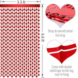 Heart Tinsel Curtains Heart Decorations Red Love Streamers For Valentines Party Decorations Backdrop For Engagement Wedding Theme Birthday Props 2Pcs