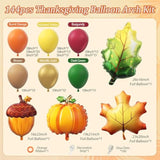 Fall Balloon Arch Kit: Orange, Burgundy, Gold Thanksgiving Decor (144pcs)