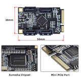 cablecc Mini PCI-E PCI Express to 6Gbps Four Ports SATA 3.0 Adapter Converter