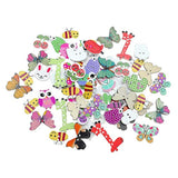 Wooden Buttons Natural Wood 2-Holed Fastener Buttons For Sewing Knitti