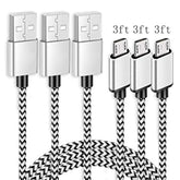Kindle Fast Charging Cord, 3Pack 3Ft Micro Usb Android Charger Cable Quick Charge For Amazon Fire Hd 6 7 8 10(1St-8Th Gen) Hdx 8.9" 9.7" Tablets And E-Reader(3Rd-11Th Gen), Lg G3 G4,Stylo 2 3 Phone