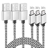 Kindle Fast Charging Cord, 3Pack 3Ft Micro Usb Android Charger Cable Quick Charge For Amazon Fire Hd 6 7 8 10(1St-8Th Gen) Hdx 8.9" 9.7" Tablets And E-Reader(3Rd-11Th Gen), Lg G3 G4,Stylo 2 3 Phone