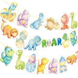 4Pcs Dinosaur Baby Shower Banners Dinosaur Birthday Party Decorations Dino Theme Banners For Roar Dinosaur Party Baby Shower Supplies