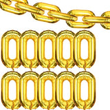 24 Pieces Chain Balloons 16 Inch Foil 90S Balloons Hip Hop Party Decorations Jumbo Chain Link For 80S 90S Hip Hop Retro Theme Birthdays Graduations Weddings Arch Supplies(Gold)