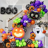 144Pc Halloween Balloon Arch Kit β Ghost, Pumpkin, Spider & BOO Balloons