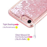 Iphone Se 2022/2020 Case - Liquid Glitter Waterfall Clear Tpu Protective Case - Rose Gold