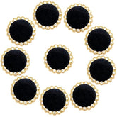 10Pcs Round Shank Buttons For Sewing Black Velvet Gold Button Crafts C