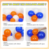 Royal Blue And Orange Balloon Arch Garland Kit With White Orange And Blue Balloons For Baby Shower Birthday Party Decorations