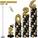 Balloon Column Stand Kit Set Of 4, 7Ft Height Adjustable Balloon Arch Kit With 2 Ballon Garland Strip, Metal Telescopic Pillar Balloon Stand, Birthday Party, Graduation, Halloween Decorations