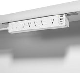 360 Degree Surge Protector Power Strip 4 Outlets 4 USB Ports 2 USB C 6FT Flat Plug Wall Mount White
