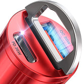 Usb C Car Charger Adapter, Pd36W & Qc36W Fast Charging, Mini & All Metal, Compatible With Iphone 15/14 Pro Max/13 & Samsung Smartphones, Red