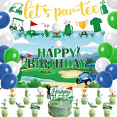 Golf Birthday Party Decorations - 34Pcs Golf Birthday Decorations, Lets Partee Banners Balloons Backdrop Cake Topper Cupcake Toppers, Sport Themed Party Decor Supplies