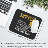 Chef Cook 9 Inch Mousepad Mousepad - Chefs 5 Rules Of Kitchen Funny Chef Rules Office Mousemat Mouse Mat Gift