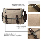 Vintage Canvas Messenger Large Book Laptop Shoulder School Bag for Women & Men