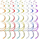 40Pcs Colorful Swirl Ceiling Decor Plastic Hanging Streamers Party Decorations Spiral Foil Party Supplies For Birthday Halloween Christmas Fall Celebration All Kinds Of Parties