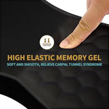 Ergonomic Mouse Pad Wrist Support With Massage Design, Wrist Rest Pain Relief Mousepad With Memory Foam&Nonslip Pu Base, Mouse Pads For Wireless Mouse & Desk (12X8 Inch,Black)