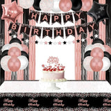 Rose Gold Black Party Decorations Banner Balloons Table Decor for Any Age