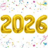 40in 2026 Gold Foil Number Balloons Happy New Year Party Decorations