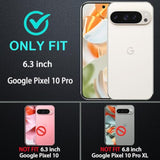 For Google Pixel 10 Pro Case, Military Grade 3 In 1 Heavy Duty Shockproof/Drop Proof/Dust Proof Case With 2Pcs Tempered Glass Screen Protector & Camera Lens Protector (Purple/Pink)