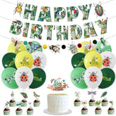 Bugs Birthday Party Supplies,Bugs Happy Birthday Banner, Balloon,Cake Topper And Cupcake Toppers,Bugs Theme Birthday Party Decorations