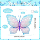 6 Pieces 39 Inches Blue Butterfly Balloons – Large Gradient Butterflies Foil Mylar Balloons For Birthdays, Garden, Spring Decorations, Butterfly-Themed Events, Baby Shower, And Wedding Party Supplies