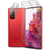 (3+3) For Samsung Galaxy S20 Fe 5G / 4G (3 Pack) Tempered Glass Screen Protector And (3 Pack) Camera Lens Protector, 9H Hardness, 2.5D, Anti Scratch, Hd Clear