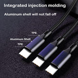 Usb C Splitter Cable,Usb C Male To 3 Type-C Male Charge Cable,3 In 1 Nylon Bra