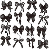 Black Bow Hanging Swirls Black Bows Banner Garland For Shes Tying The Knot Bridal Shower Decor Coquette Theme Birthday Party Decorations