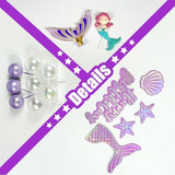 Mermaid Cake Toppers With 3D Mermaid Shell Starfish Fishtail Balls For Kids Girls Birthday Party Baby Shower Supplies (Style1)