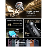 2-Pack 54W USB-C Car Charger, Fast Charging PD+QC3.0 for iPhone, Samsung, Pixel