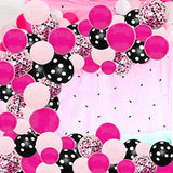 93Pcs Pink Mini Mouse Balloon Arch Kit Rose Red Black Confetti Polka Dot Balloons