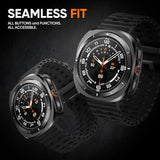Metal Case for Samsung Galaxy Watch Ultra 47mm Case, Stainless Steel Protective Rugged Bumper Thin Frame with Ceramic-Like Back Cover for Galaxy