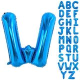 40 Inch Blue Letter W Foil Balloon for Birthday Anniversary New Year Party