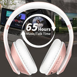 Wireless Headphones Over Ear 65H Playtime Hifi Stereo Headset With Microphone