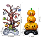 2Pc Extra Large Halloween Foil Balloons – Pumpkin & Dead Tree Decorations
