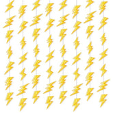 8pcs Lightning Bolt Hanging Décor – Gold Weather Theme Party Supplies