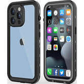 Design For Iphone 13 Pro Max Waterproof Case, Shockproof Dustproof Phone Case With Built-In Screen Protector, Full Body Protective Case Cover 6.7'' (Black)