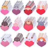72 Pcs Heart Sticky Notes Valentine'S Day Cute Cartoon Animal Sticky Notes Funny Animal Self Stick Memo Pad For Office Valentine'S Day Favors, 12 Styles