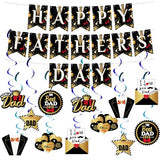 Father's Day Party Decorations Kit Happy Banner and Ceiling Hanging Swirls for Father's Day Party Supplies