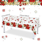 172pcs Christmas Disposable Tableware Set Plates Cups Tablecloth Party Decor