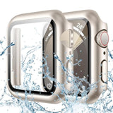 Waterproof Case with Glass for Apple Watch 44mm Series 6/5/4/SE, 2 in 1 Protective Case, Rugged Band, Bling Case, IP67 Waterproof, Durable and Stylish