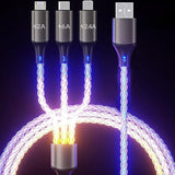 Light Up Phone Charger Cord, Multi Led Charging Cable Rgb Glowing Gradual Ligh