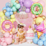 Pastel Donut Balloon Arch Garland Kit, 162Pcs Donut Two Sweet One Birthday Party Supplies Girl Pastel Sprinkle Confetti Candy Ice Cream Foil Balloons For First Birthday Party Baby Shower Decorations