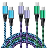 Usb C To Usb C Fast Charging Cable 3-Pack 6Ft Type C Cable Pd Cord Compatible Iphone 16 Pro Max Plus/15,Samsung Galaxy A15 5G/A54/S24 Ultra/A14/A35/A13/A23/S23Fe/S21/Z Fold6/A53/S22,Pixel 9 Pro/8A/7/6