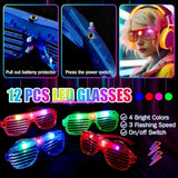 170pcs Glow in the Dark Party Supplies LED Sticks Glasses Rings Necklaces