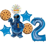 Anagram Cookie Monster 2nd Birthday Party Supplies Balloon Bouquet Decorations