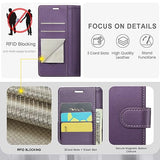 Wallet Case For Samsung Galaxy S24 Ultra, Rfid Blocking Credit Card Holder, Pu Leather Folio Flip Kickstand Protective Shockproof Cover For S24 Ultra (Purple, For S24 Ultra - 6.8")