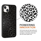 2 Pack Cute Cheetah Print For Iphone 13/14 6.1" Phone Case,Luxury Leopard Pattern Design Cases Soft Silicone Slim Tpu Shockproof Protective Bumper Cover For Women Girls-Black & White
